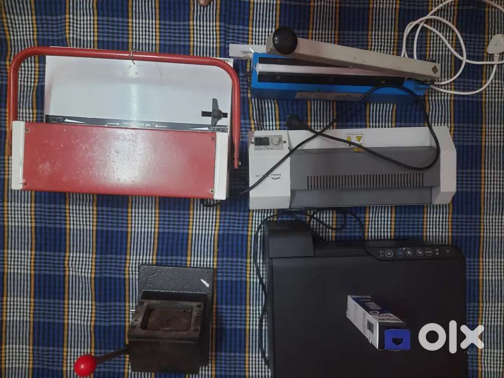 Printer, spiral,lamination,sealing and pvc cutter machines!!  RS.19000