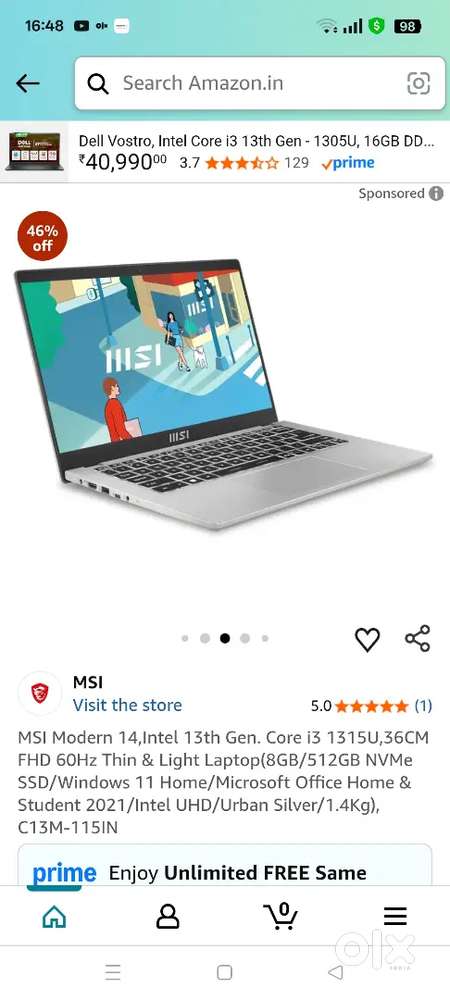 12 days used MSI Modern 14,Intel 13th Gen in 29000