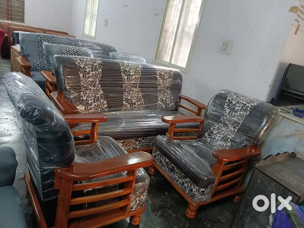 Brand new 3+1+1 Teak wood wooden sofa set on wholesale price -15,999/-