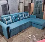 L shape sofa cumbed with adjustable headrest and 40 density foam in