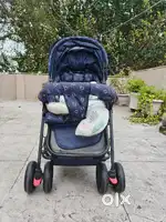 Babyhug Majestic Stroller Cum Carry Cot With Canopy - Royal Blue