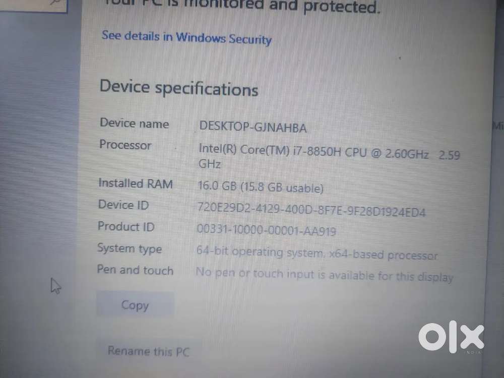 Dell latitude i7 8th gen,16GB Ram,256 NVMe SSD