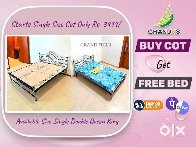 STEEL COT BED FANCY COT SALE NEW MATTRESS 889