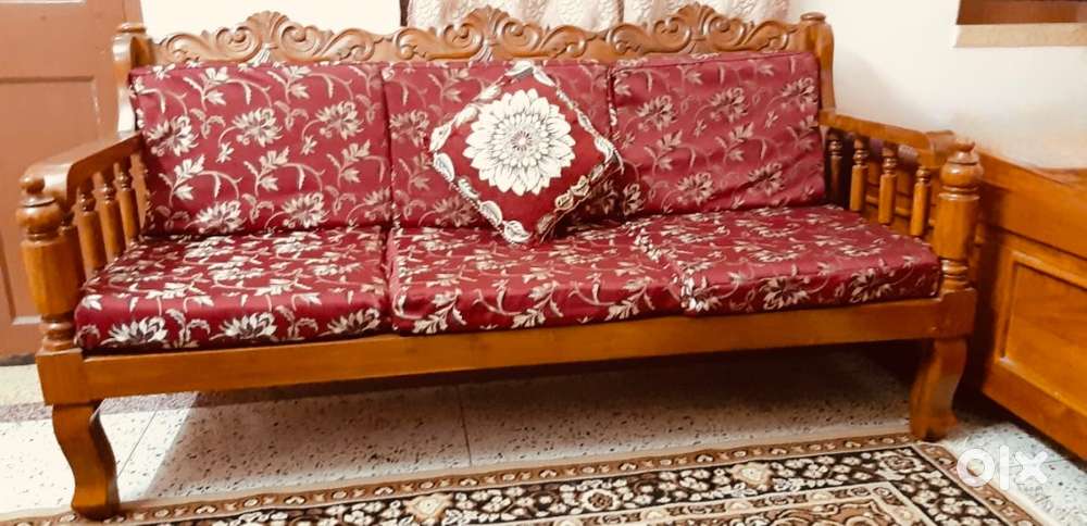 Pure teak wood sofa set and a divan bed (storage)
