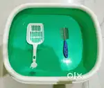 Cat litter box and comb