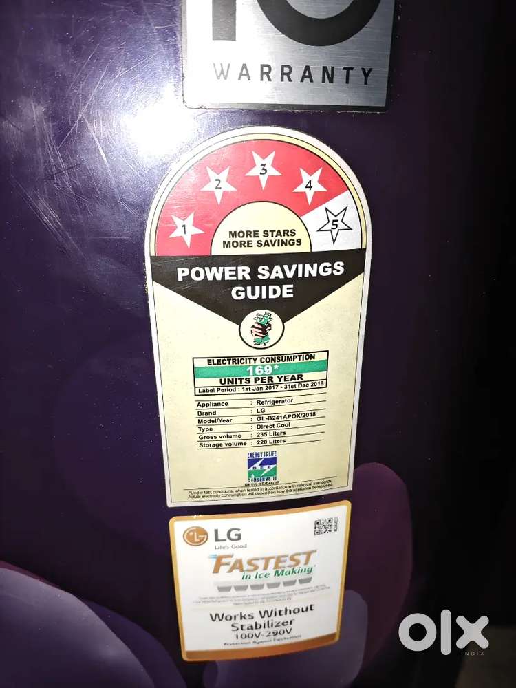 Lg fridge 240 letter