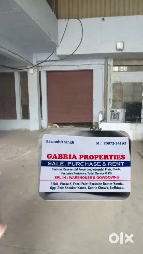 Factory godown warehouse shed hall for rent