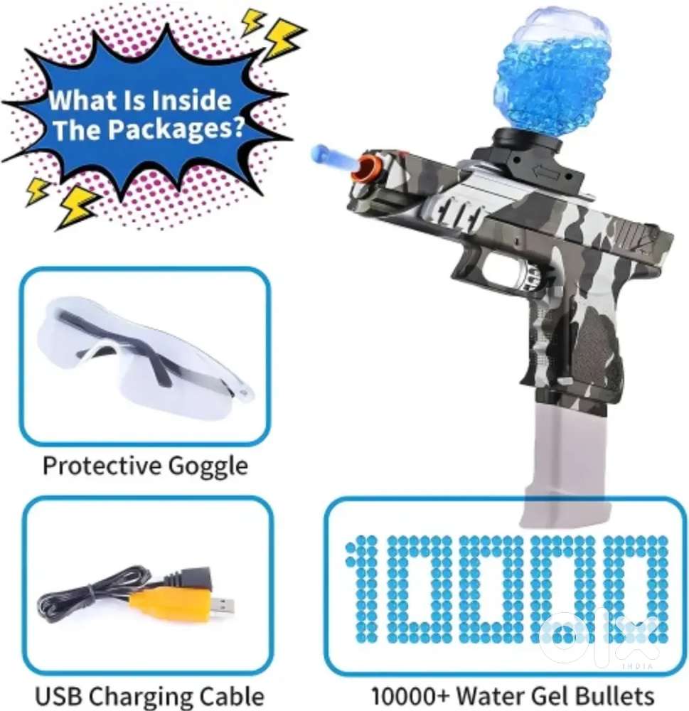 Plastic gel blaster toy gun (army colour)