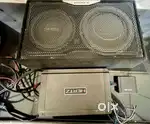 Hertz 4 channel car amplifier and subwoofer with rockford connector