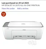 HP ADVANCE INKJET 2876 COLOUR WiFi PRINTER 1 MONTH OLD ONLY Fine Work
