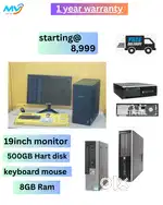 Monitor  Keyboard Mouse  Ram - 8GB DDR3  Hard Disk - 500GB