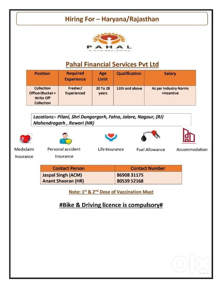 Hiring For Collection Staff