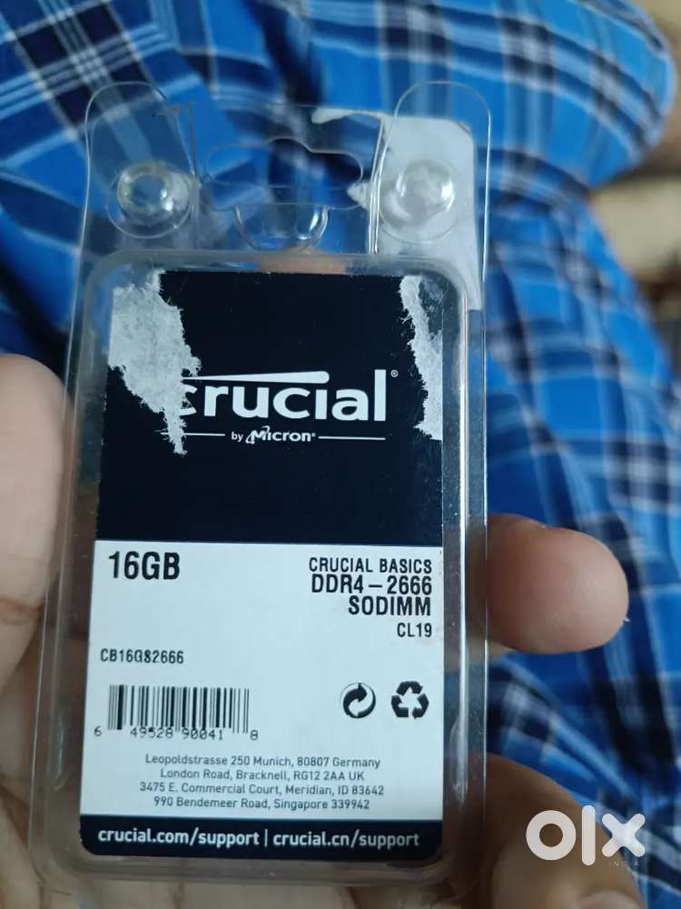 Crucial 16GB DDR4 Laptop RAM – Excellent Condition(Purchased Jan2025)