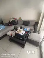 Sofa with couch and centre table