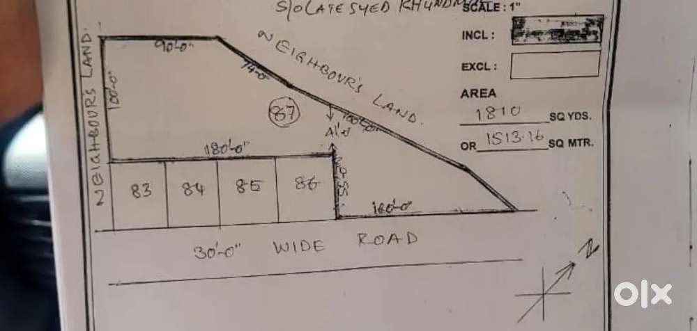 Open plot for sale at shameerpet
