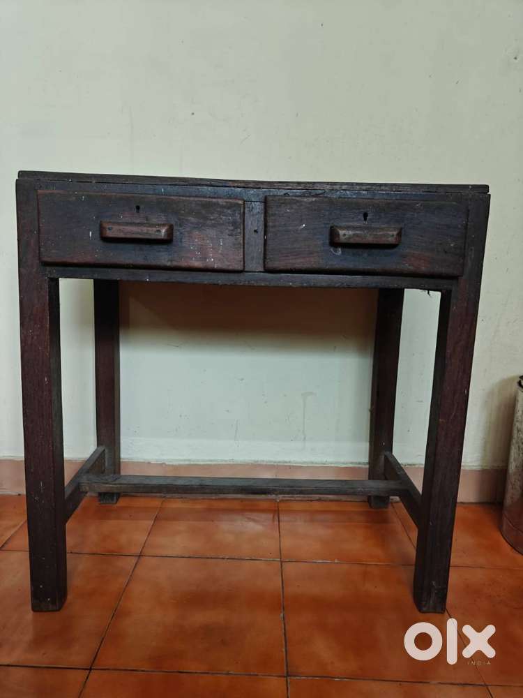 Office table (country wood) and showcase