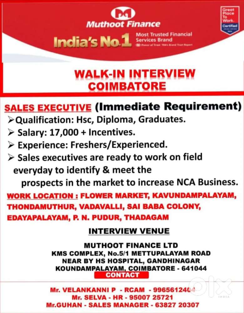 Gold loan sales officer