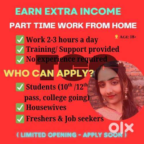 Part time job online work from home opportunity Freshers