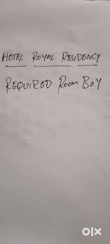 Required room boy for lodge
