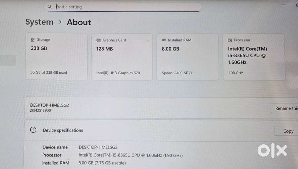 Lenovo Thinkpad T490 Laptop (I5-8th Gen)