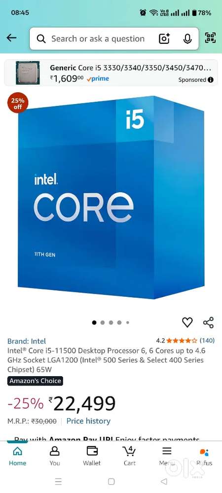 Inter i5 11 th gen processor