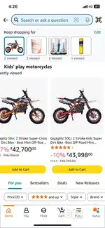 4 stroke kids pocket and dirt bike