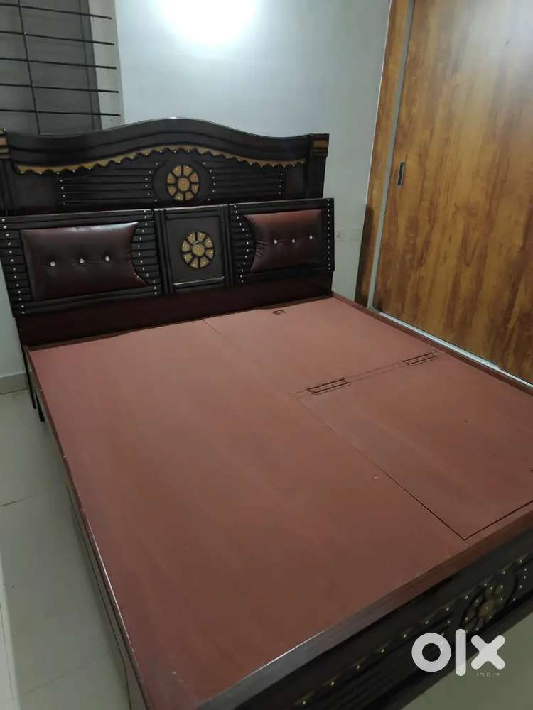 6*6/5 storage and head storage cot Brand new Assam teak wood and plybo