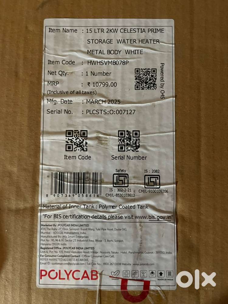 Polycab water heater