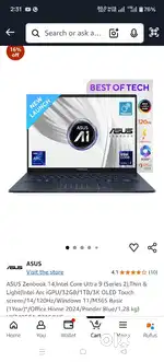 Asus Zenbook 14 Touch Oled - Intel Ultra 9 185H - 32 Gb RAM