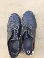 Black leather shoes, HUSH PUPPIES, Genuine Leather