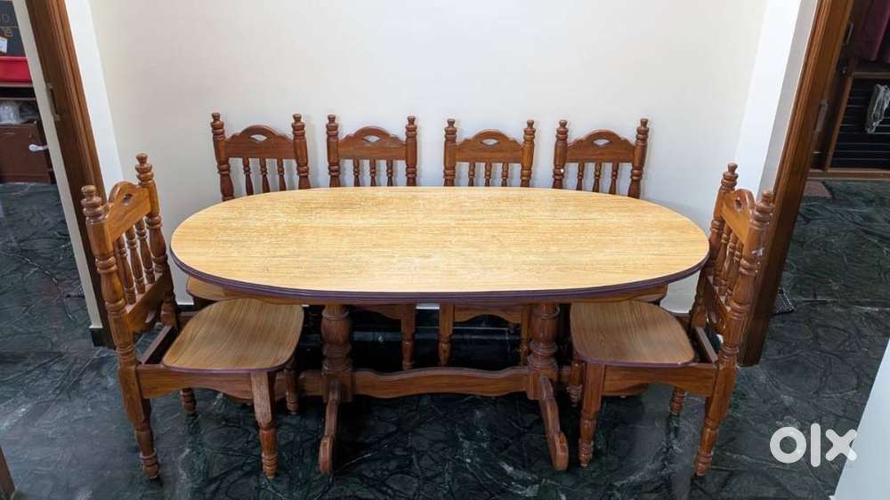 6 Seater Neem Wood (Hebbevu) Dining Table is on sale for 20000 Rupees
