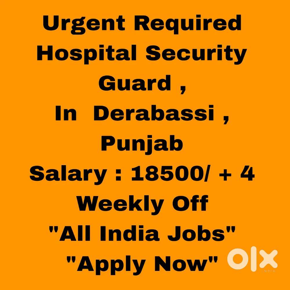 Hospital Security Guard Job Derabassi, Punjab - All India
