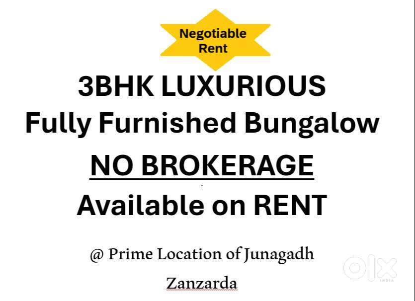 RENT - No Brokarage - Luxurious 3BHK wt Furniture Junagadh