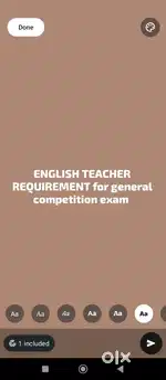 English teacher recruitment for general competition exam
