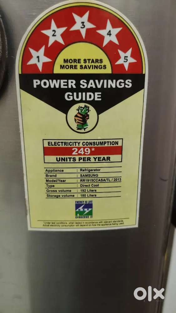 Samsung Fridge 5 star 192 liters