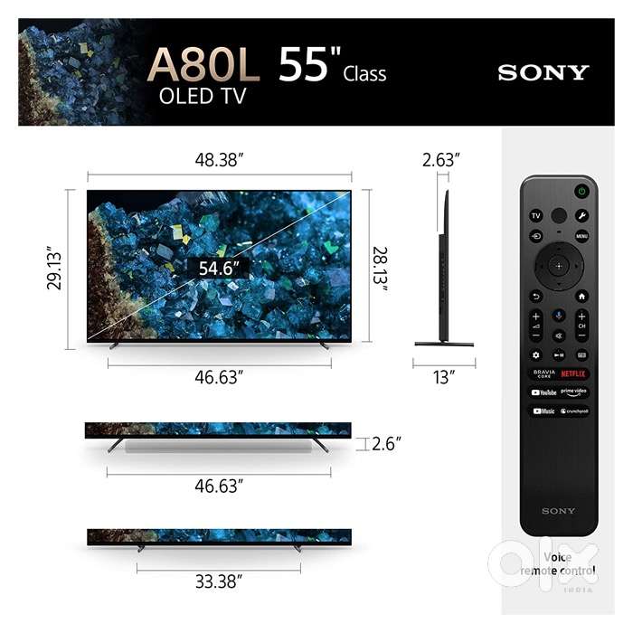 New Sony BRAVIA OLED TV XR 55A80L 55 inches