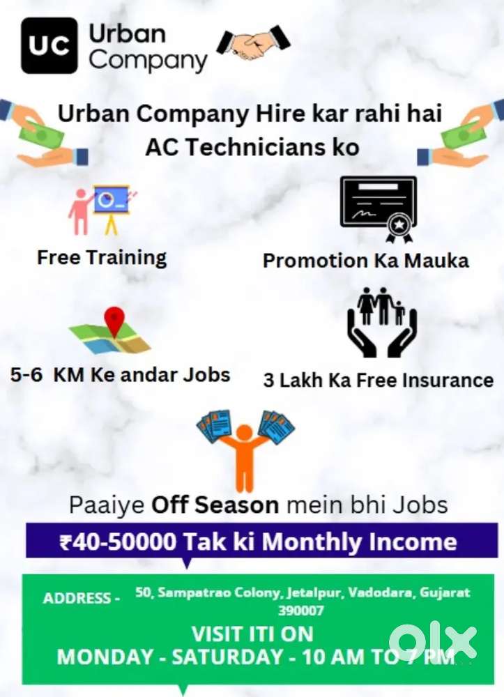 Ac technician or Ac fresher Job