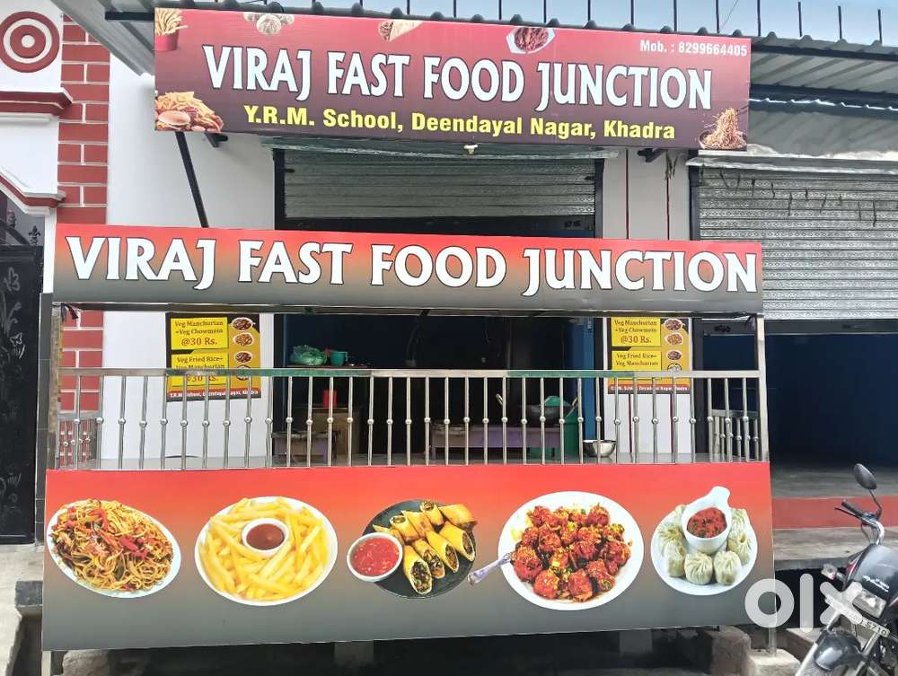 Fast food counter silver steel