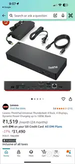 Lenevo thinkpad universal thunderbolt 4 dock 4 display dynamic power
