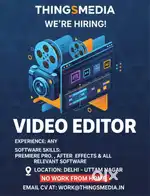 We need Video editor for our tech youtube, channel