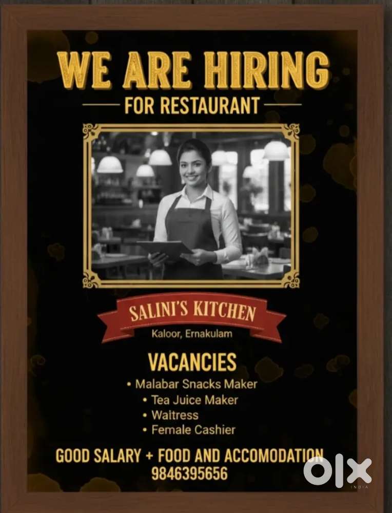 Wanted Tea/Juice Master for Restaurant