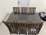 6 seat dining table and king size cot with mattress