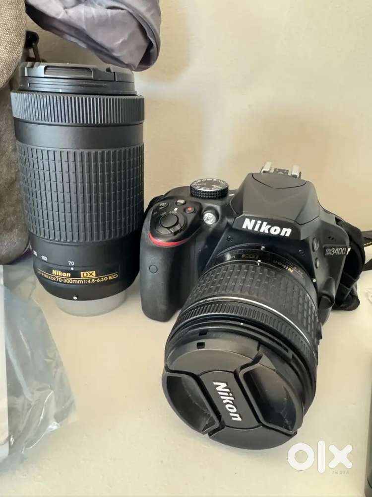 Nikon d3400  good condition 18 -55 kit lens 70- 300 zoom 35mm prime