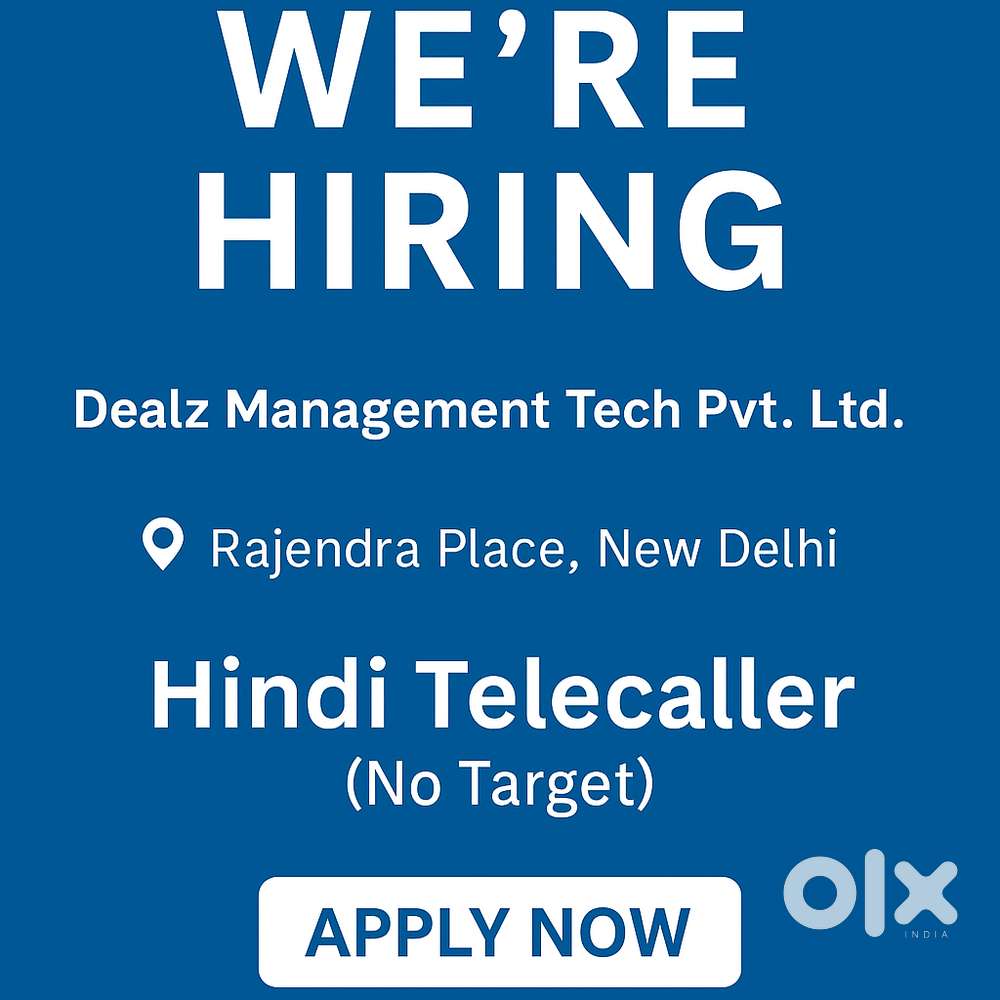 Hindi Telecaller Job – No Target  Freshers Welcome  Rajendra Place,