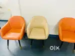 3 seater sofa, center table and 3 chairs