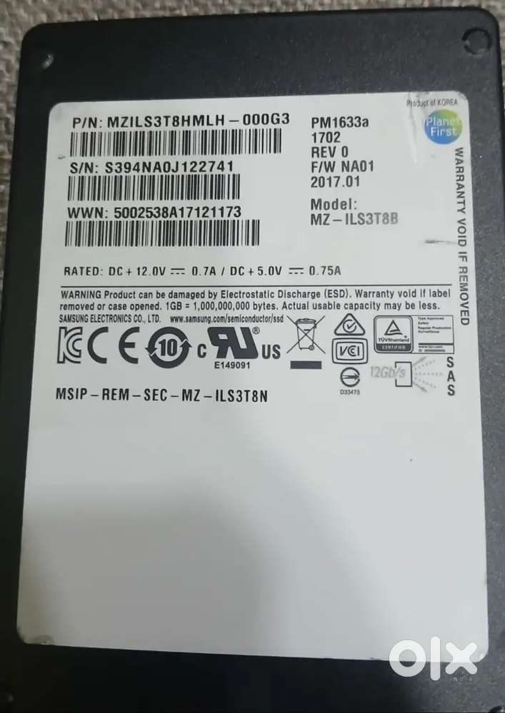 Samsung 3.84tb sas ssd suitable for storage Server above 98% health