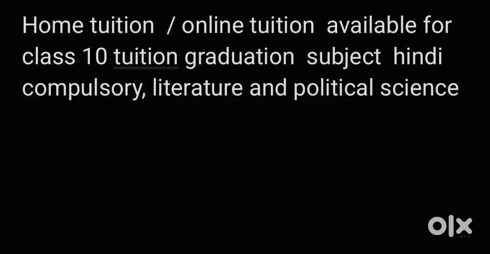 Home tuition / online tuition