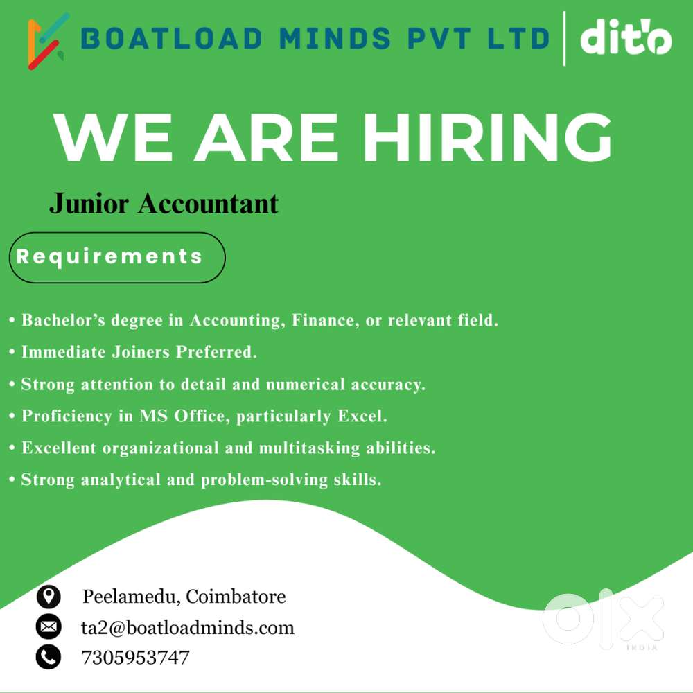 Hiring For - junior accountant