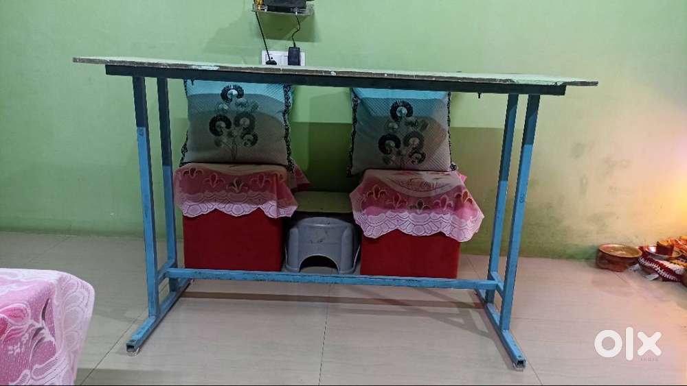 Iron Table with wooden top