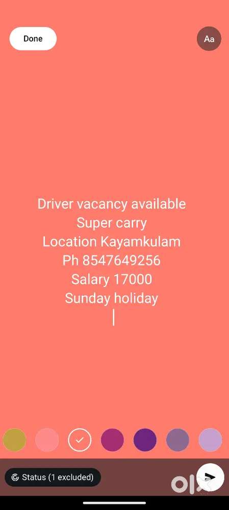 Driver vacancy available